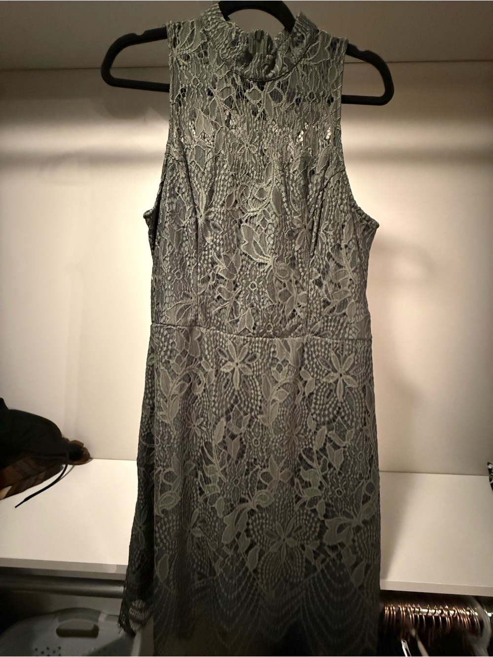 Xhilaration One-Shoulder Lace Dress in Gray